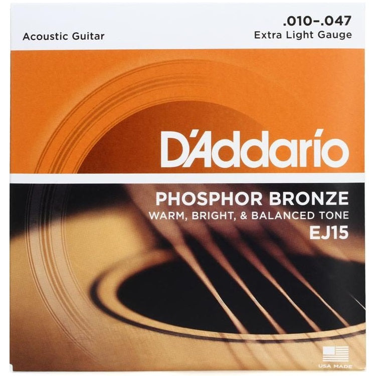 D'Addario EJ15 Phosphor Bronze Extra Light Acoustic Strings