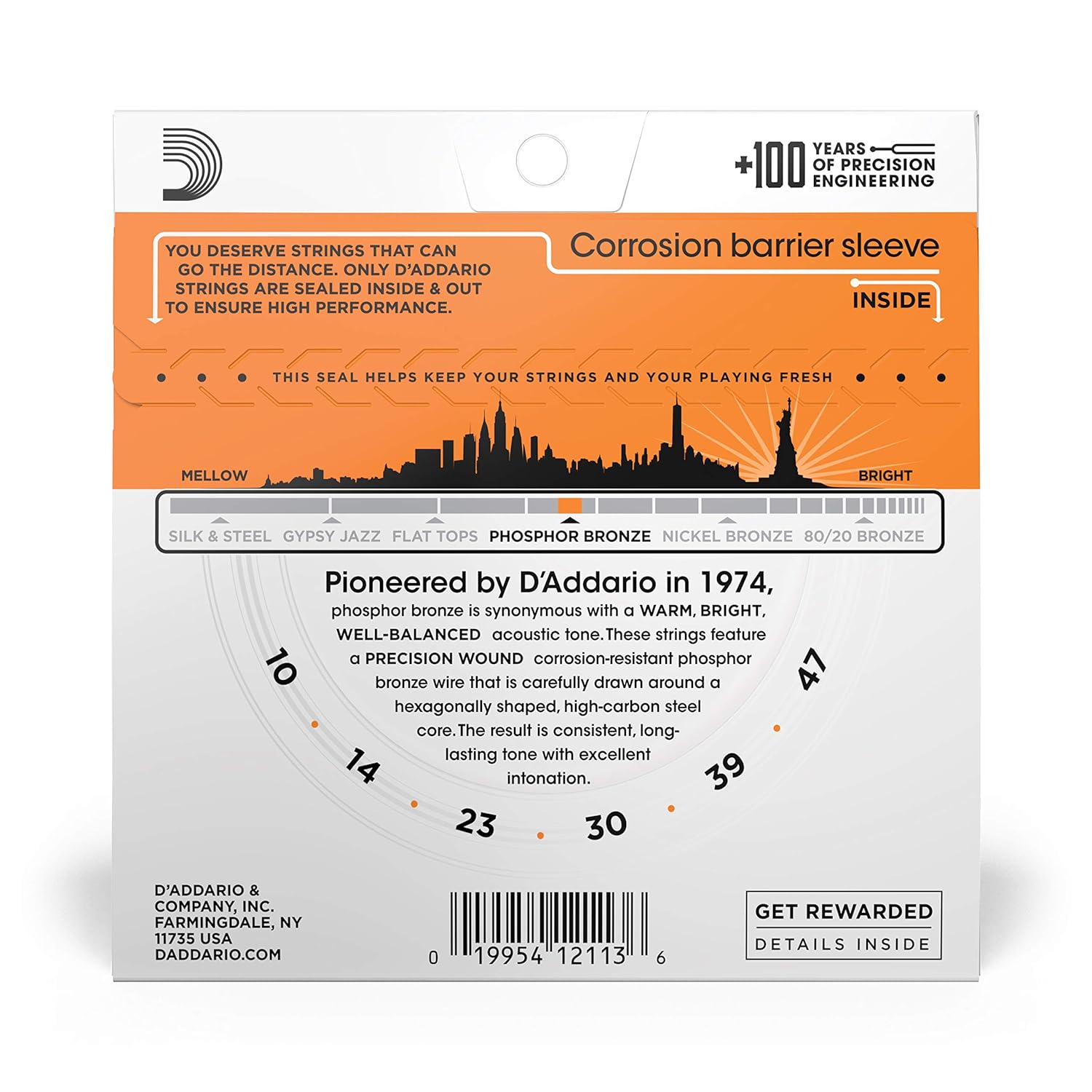 D'Addario EJ15 Phosphor Bronze Extra Light Acoustic Strings