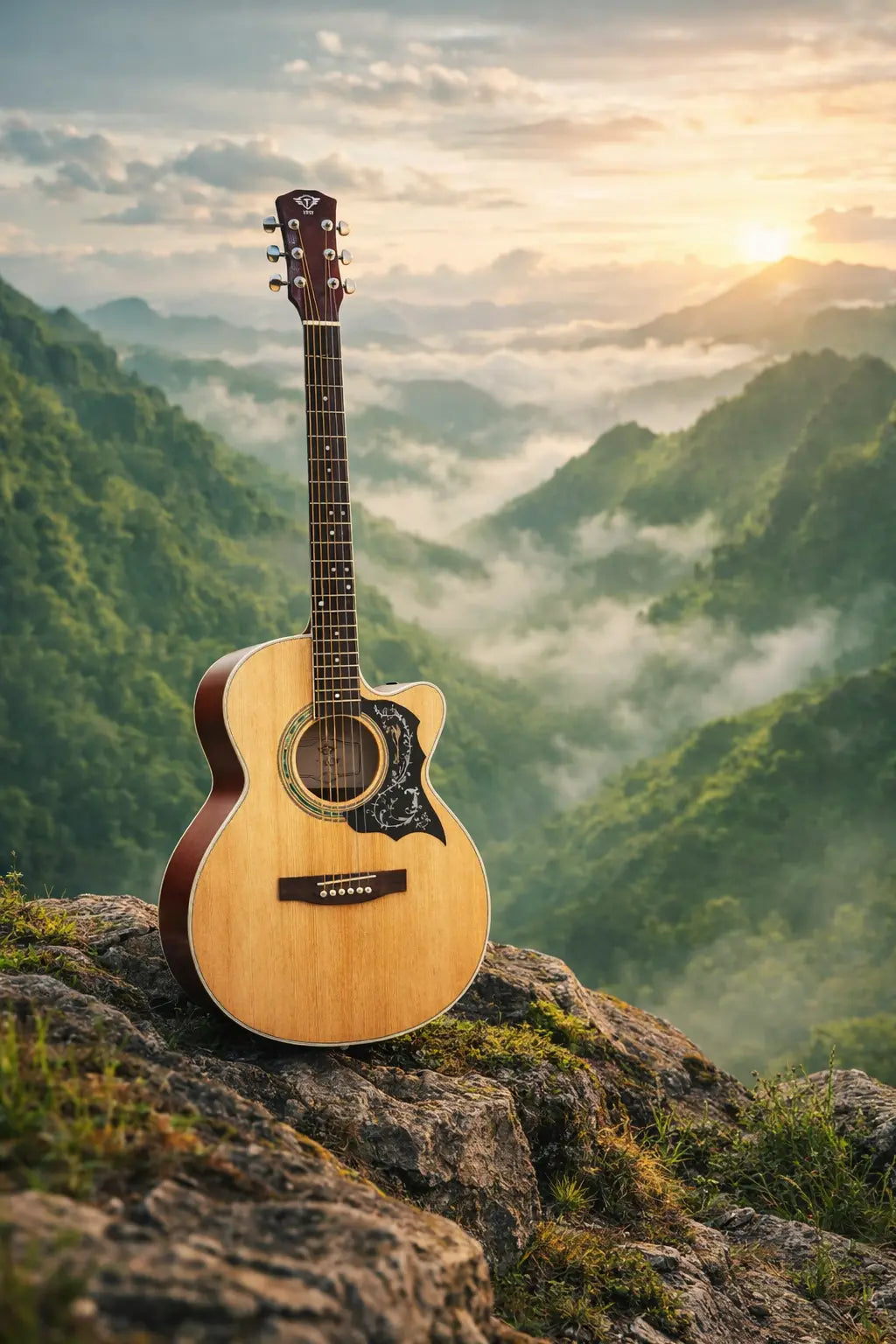 TFLY Acoustic Guitar Rosewood Fretboard - Natural Finish Dreadnought