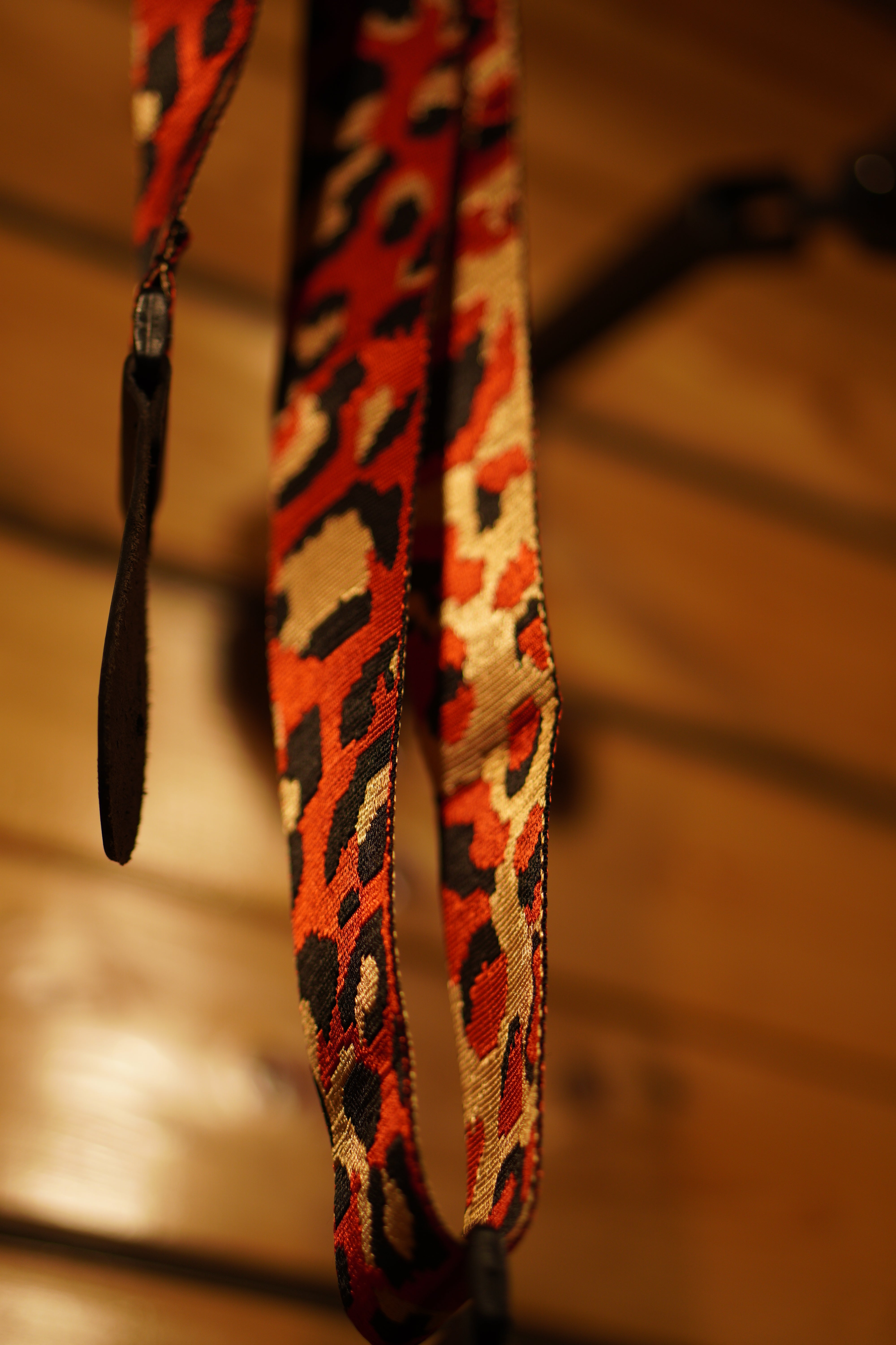 Red Leopard Pattern Adjustable Guitar Strap