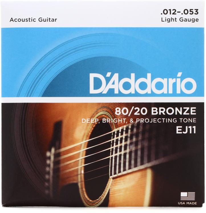 D'Addario EJ11 80/20 Bronze Light Acoustic Guitar Strings